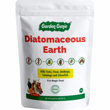 Garden Genie 100% Natural Diatomaceous Earth Powder 800g I Insect Control for Plants I Effective against Dog Ticks & Flea, Cockroach, Bedbugs, Ants etc | Organic Pest Control for Your Home & Garden Garden Genie 100% Natural Diatomaceous Earth Powder 800g I Insect Control for Plants I Effective against Dog Ticks & Flea, Cockroach, Bedbugs, Ants etc | Organic Pest Control for Your Home & Garden