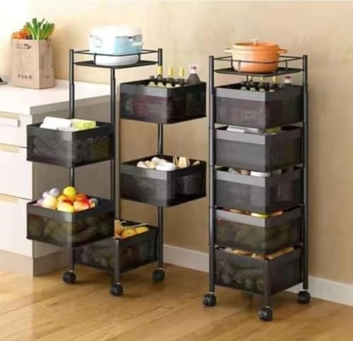 Rasvesh Multi-Purpose Trolley Storage Organizer and Kitchen Accessories Items for Kitchen Storage Rack Square