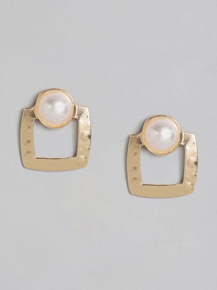 justpeachy Gold-Plated Geometric Studs
