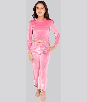 Cutecumber Pack of 1 Girls Velvet Top With Skirt ( Pink )