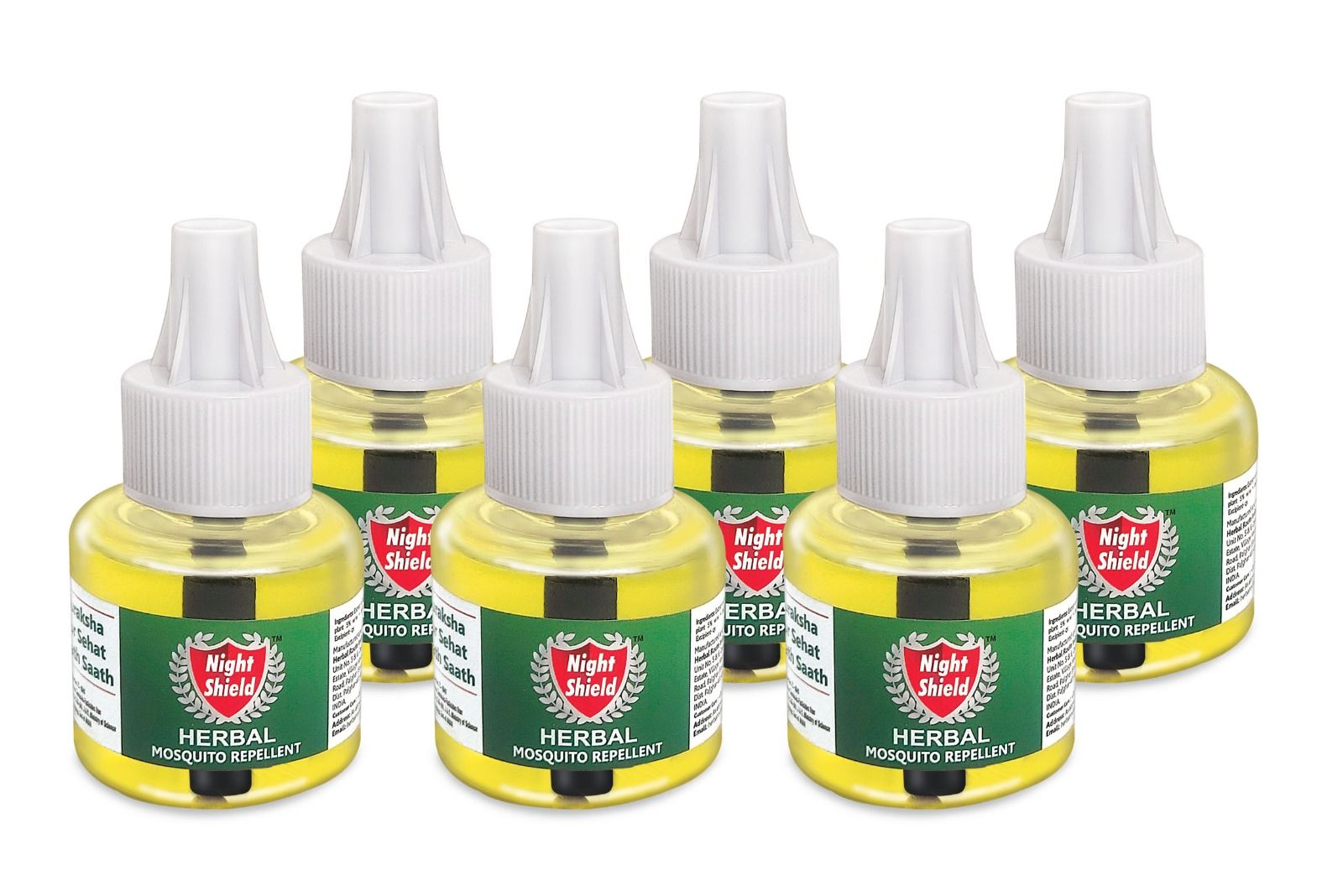 Night Shield Herbal Mosquito Repellent Liquid Vaporizer Refill - 45 ml (6, Multipack)