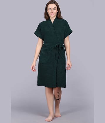 Poorak Green Free Size Bathrobe ( Pack of 1 )