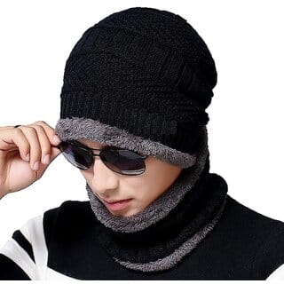 Eastern Club Men Women Winter Beanie Cap Scarf Set Warm Knit Hat Thick Fleece Lined Slouchy Cap Neck Warmer Eastern Club Men Women Winter Beanie Cap Scarf Set Warm Knit Hat Thick Fleece Lined Slouchy Cap Neck Warmer