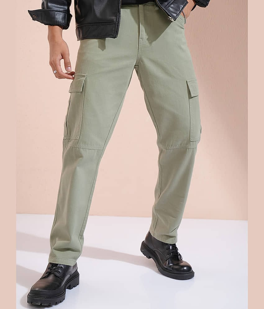Highlander Straight Flat Men's Cargos - Olive ( Pack of 1 )