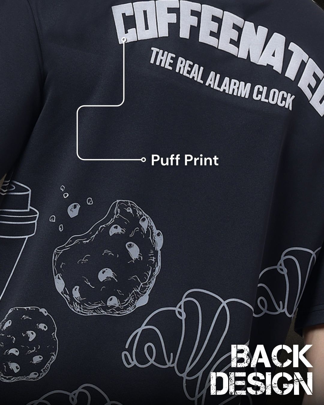 Coffeenated Premium Oversized Unisex T-shirt | 240 GSM Imported Looper | Black