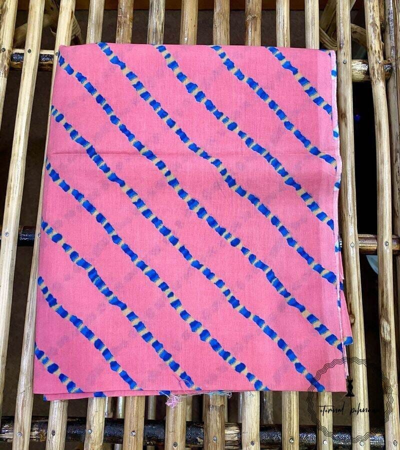 Elegant Unstitched Cotton Fabric for Kurtas-Pink