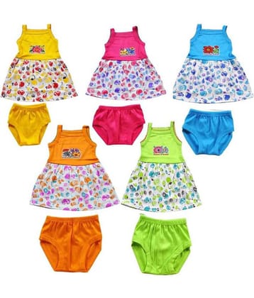 FASHION AND FANCY MULTICOLOUR COTTON FROCKS FOR NEW BORN BABY SLEEVLEES  2K EDITION