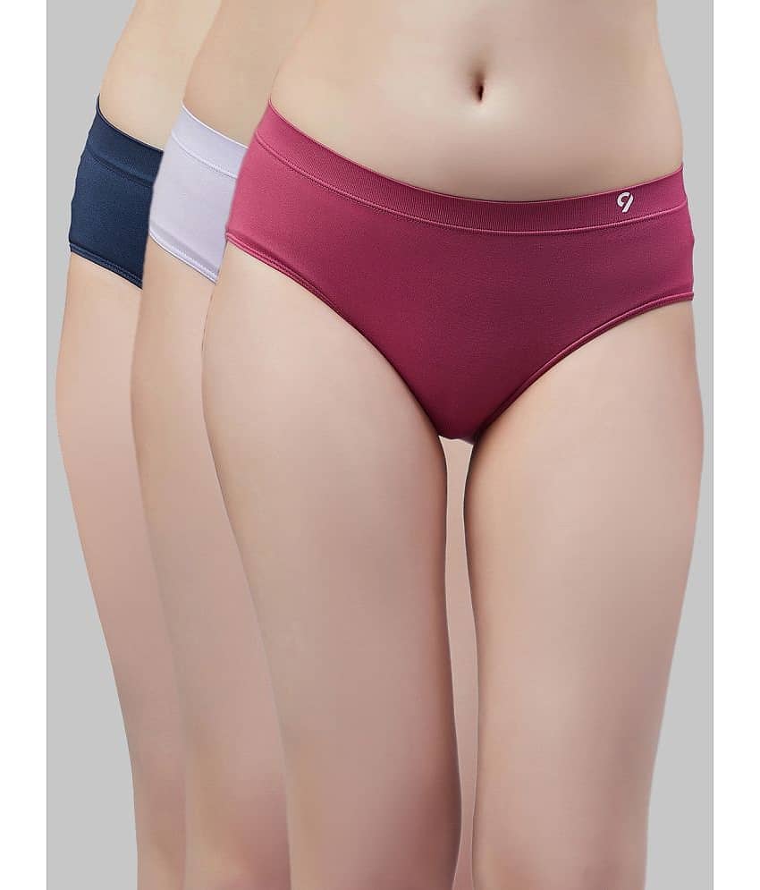 C9 Airwear Pack of 3 Nylon Solid Women's Hipster ( Multicolor )