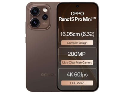 Oppo Reno 15 Pro Mini 5G Smartphone, 12GB RAM, 256GB Storage, Elegant Design - Cocoa Brown