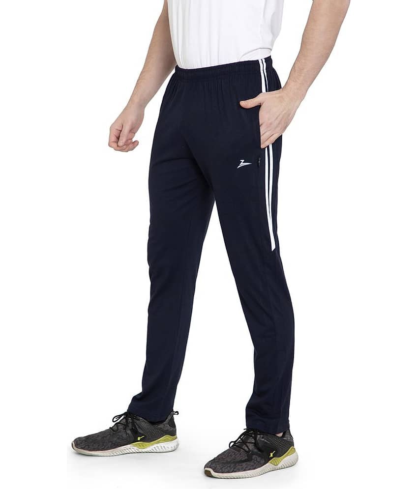 Zeffit Men's Cotton Blend Running Trackpants Navy