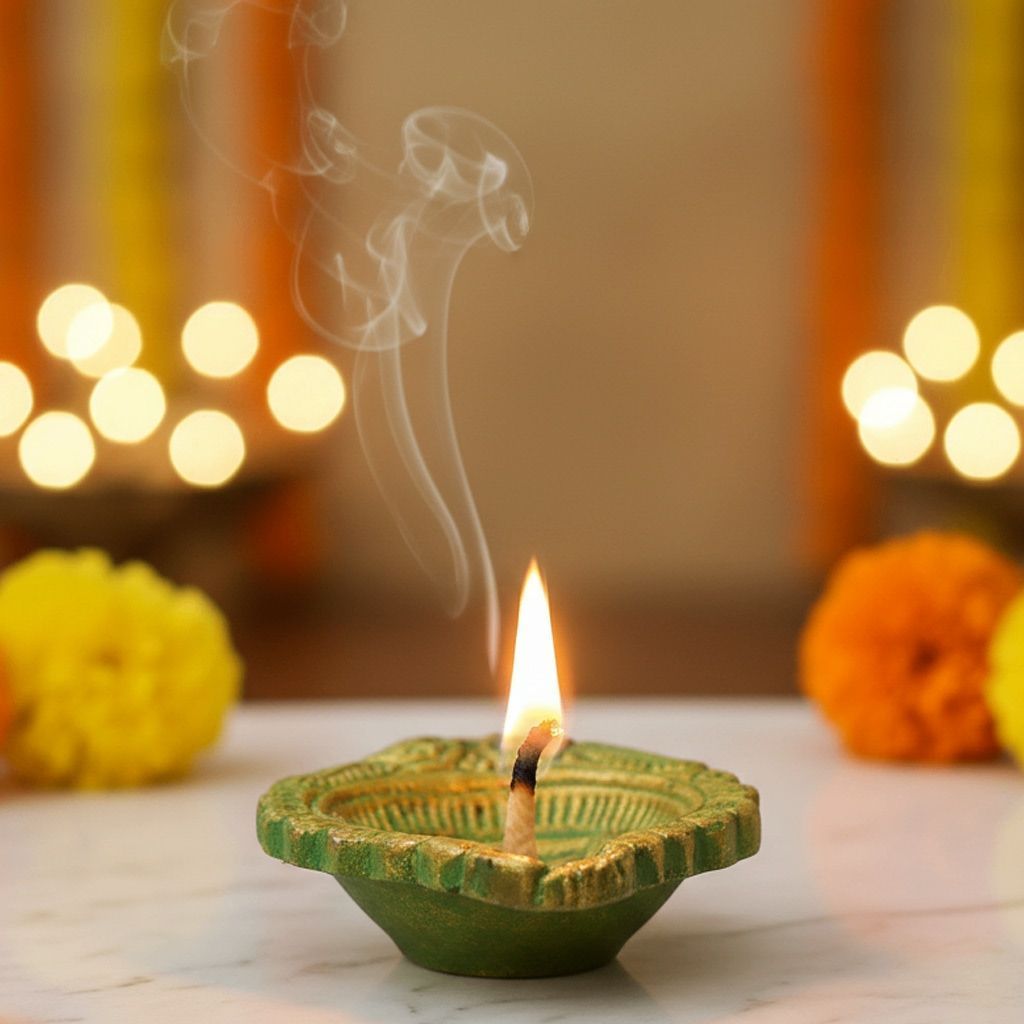 Aluminium Kamal Deepak Showpiece � Lotus Design God Idol Lamp, Height : 0.5 Inch (ASMAS409 C)