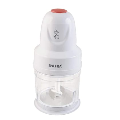 Baltra Tweety Electric Chopper, 250 Watts, Vegetable Chopper, Chop, Mince, Dice, Twin Stainless Steel Blade, One Touch Operation Electric Blender for Kitchen - White