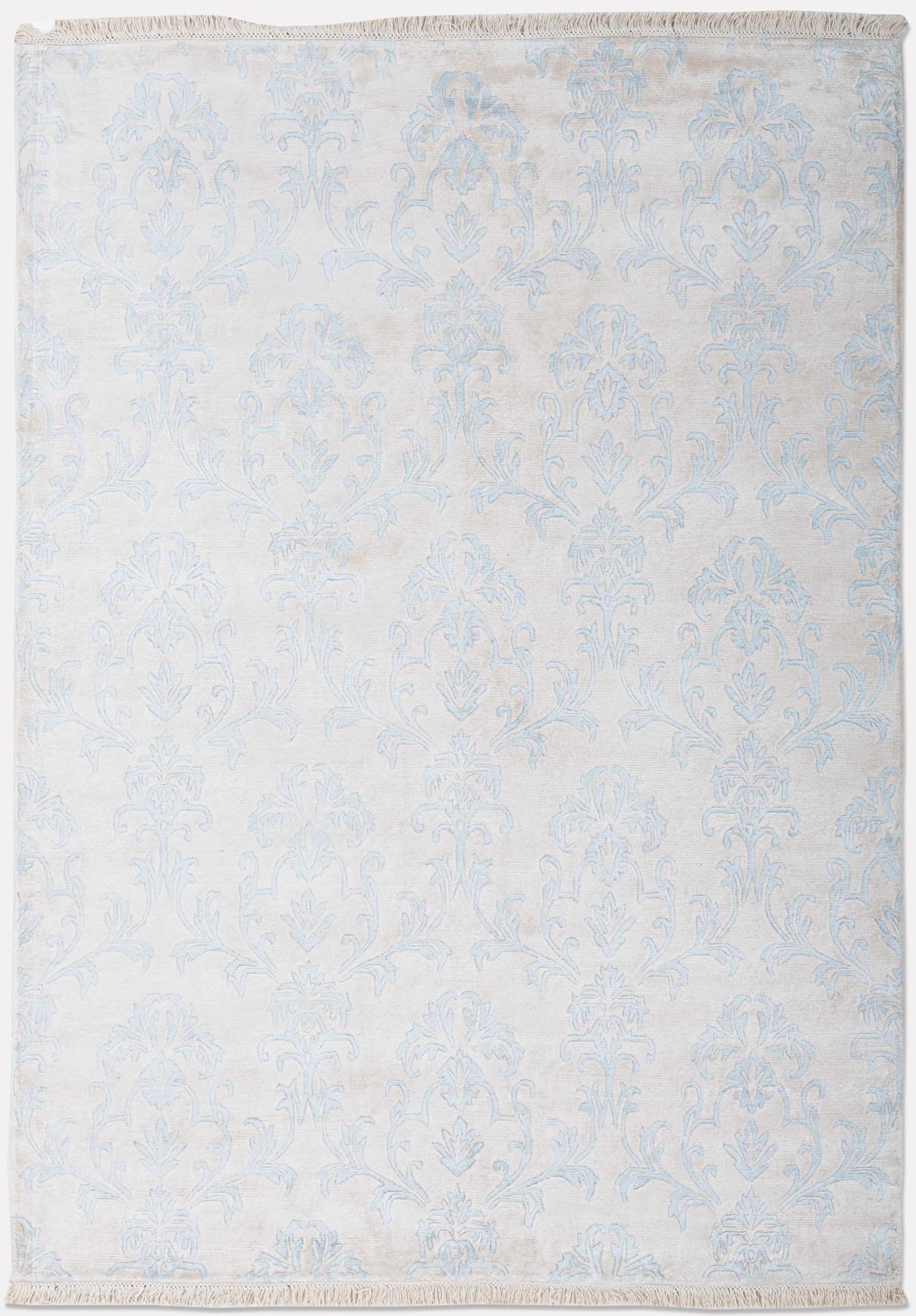 Neu Looms Bond Area Rug – Elegant Damask Pattern in Baby Blue & Ivory (Size 5x8, Cream-Sky)