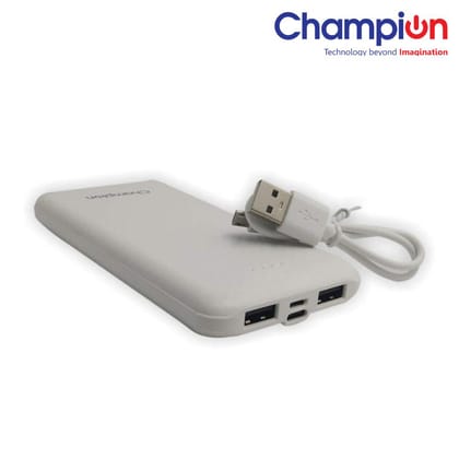 Champion Power Bank 10000mAh (CHAMP 114) Dual USB, Fast Charging for All Devices