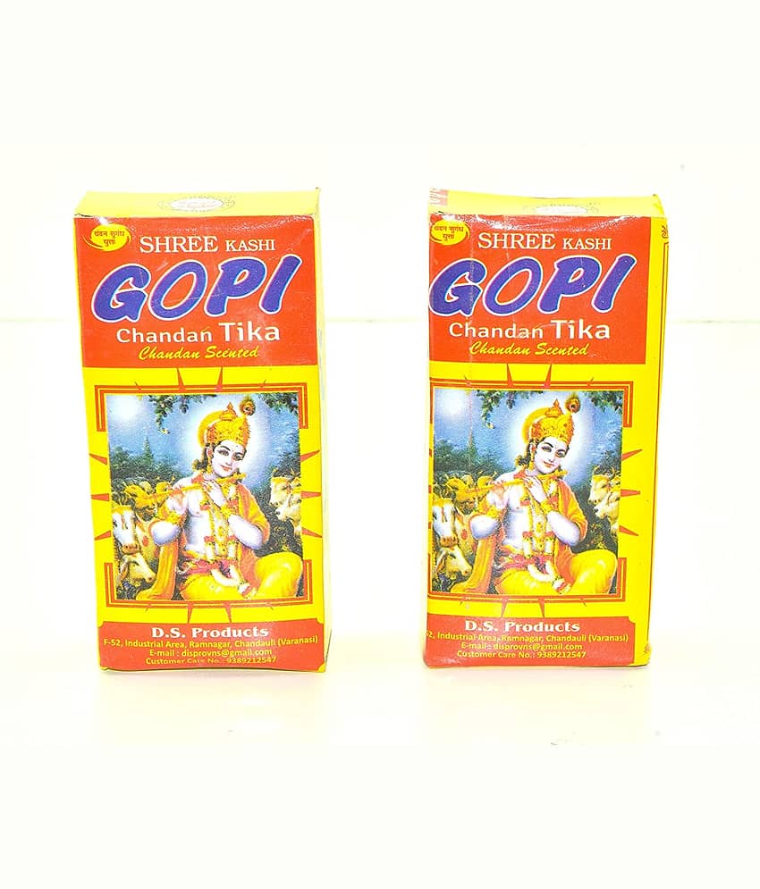 Rudradivine Gopi Chandan Natural Gopi Chandan (60 Gram Of 2 Unit) Tilak for Lord Krishna ISKCON Devotee Scented Tilak Stick from Mathura - for Pooja, Religious Use, Holi, Lord Krishna