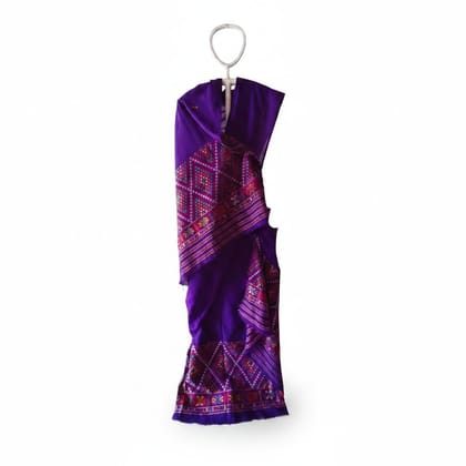 Traditional Purple Embroidered Saree