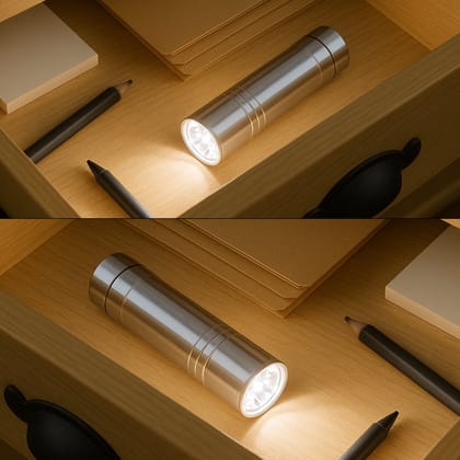 Portable&nbsp;Mini Torch, Super-Bright Mini 6 LED Bulb Pocket Torches - Small Keyring Torch Flashlight for Camping, Hiking, DIY, Travelling, Outdoors and More 3 Battery operated (Battery not included / 1 pc / Mix Color )