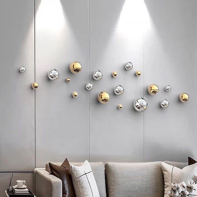 Set of 10 Ball Design Perfect for Living Room/Hotel/Restaurant/Bedroom/Drawing Room (Electroplating Gold And