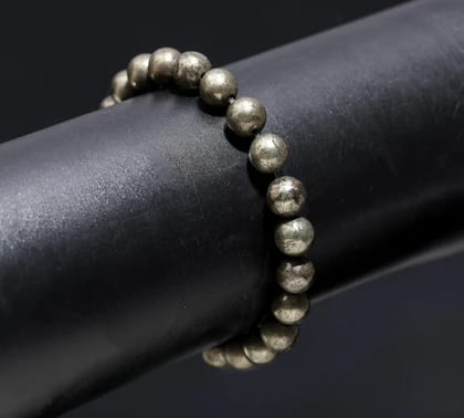 Pyrite Gemstone Bracelet  Handmade Protection & Abundance Stone (Size - 9")