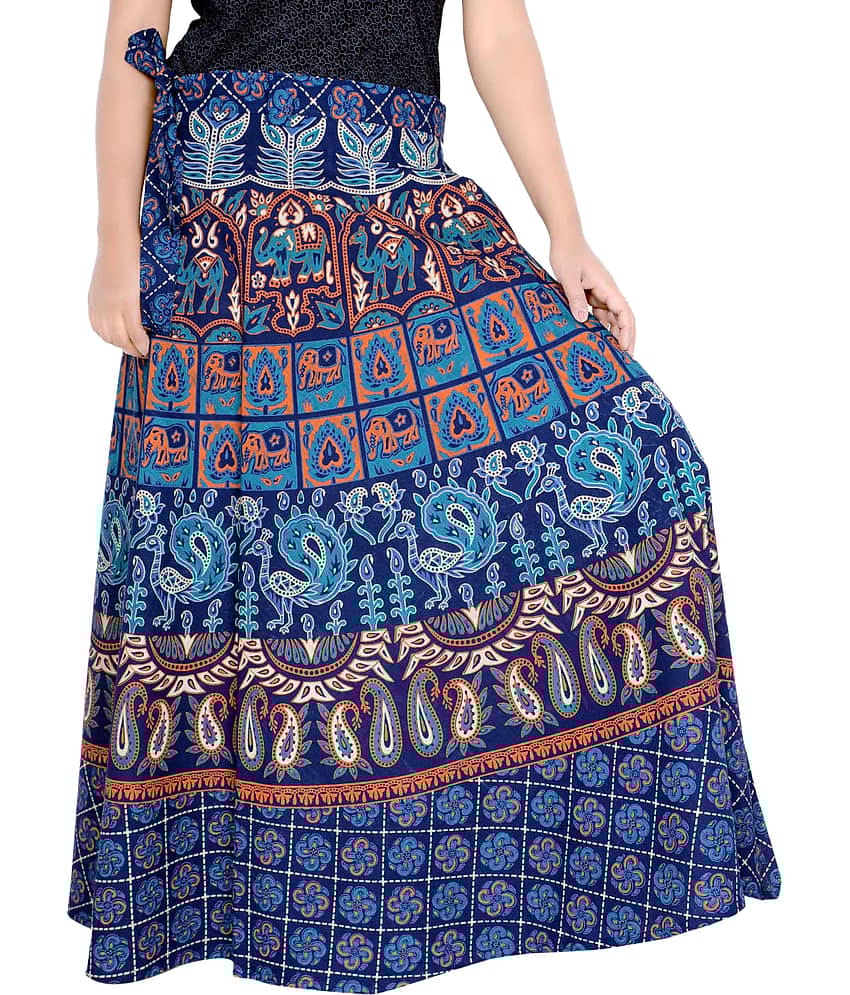 Sttoffa Cotton Wrap Skirt - Turquoise