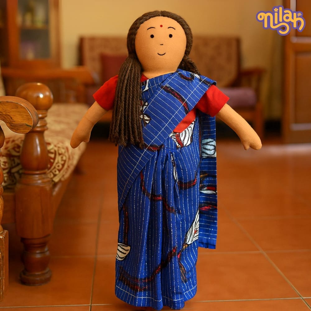 Nilah's Amma in Blue Saree