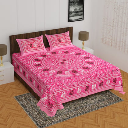 3001-Hometrade India-Standard King Size (90*108 Inches) Double Bedsheet With 2 Pillow Cover-RJ-14-Jaipur lining-3225 3001-Hometrade India-Standard King Size (90*108 Inches) Double Bedsheet With 2 Pillow Cover-RJ-14-Jaipur lining-3225