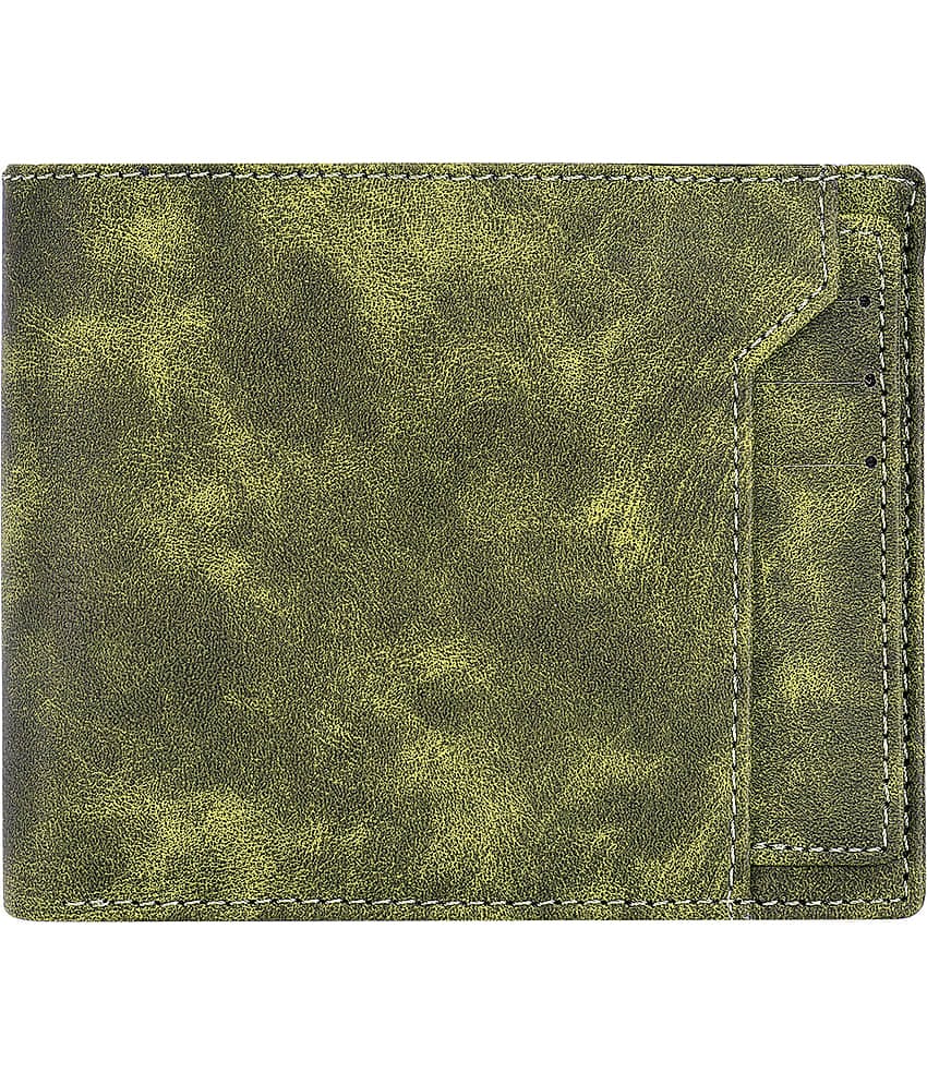 GEEO - Green Faux Leather Men's Two Fold Wallet ( Pack of 1 )