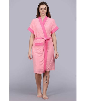 Poorak Pink Free Size Bathrobe ( Pack of 1 )
