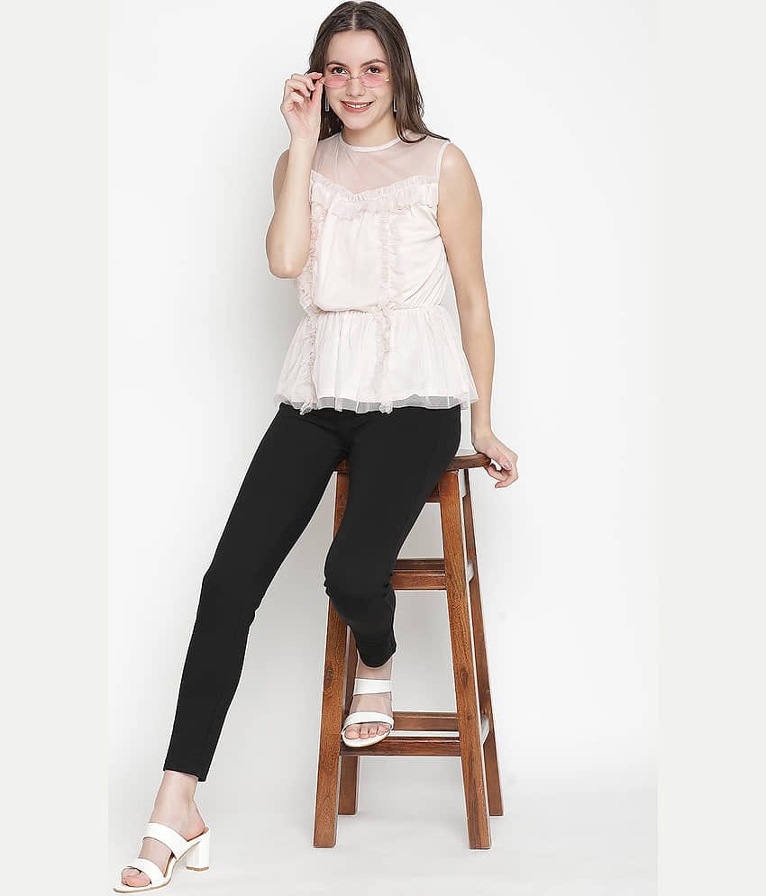Oxolloxo Women's Polyester Regular Top ( Off White )
