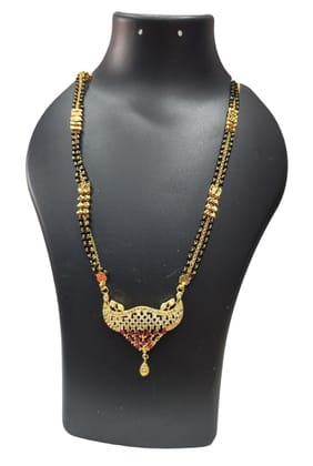 Gold Plated Traditional Indian Marathi Mangalsutra Necklace for Women
