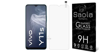 Saola 9H Clear Tempered Glass For Vivo Y11S (PACK OF 1) with Free Installation Kit. Full screen Coverage - 6.51 inch Saola 9H Clear Tempered Glass For Vivo Y11S (PACK OF 1) with Free Installation Kit. Full screen Coverage - 6.51 inch - 9H Clear Glass / A