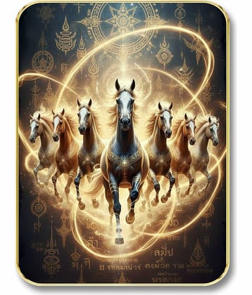 Livin'luxe 7 Running Horses MDF Wall Art with Table Top Stand & Wall Hanging Hole