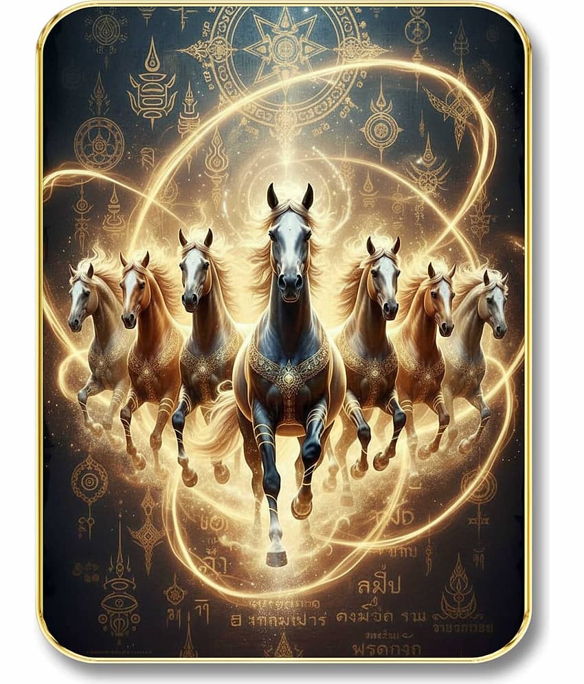 Livin'luxe 7 Running Horses MDF Wall Art with Table Top Stand & Wall Hanging Hole