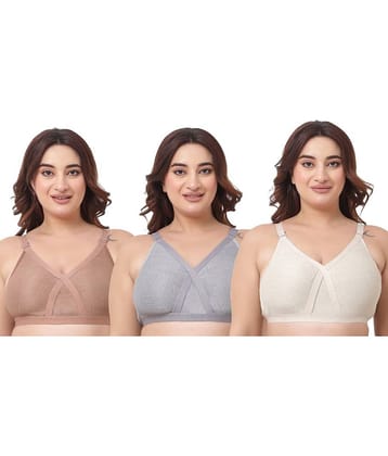 zunahme Pack of 3 Cotton Blend Lightly Padded Everyday Bra For Women ( Multicolor )