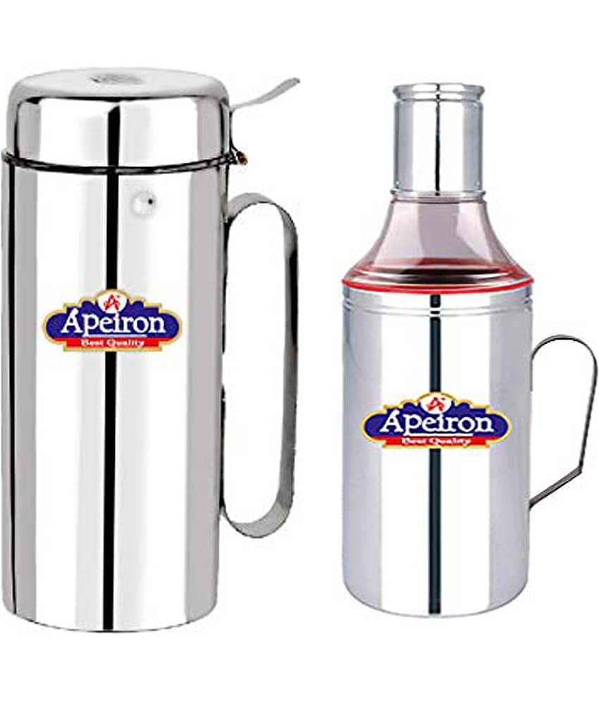 APEIRON 1250ml & 1000ml Steel Oil Container/Dispenser Set of 2 1250 mL
