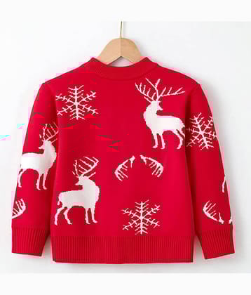 GTwo Pack of 1 Boys Woollen Blend Pullover Sweater ( Red )