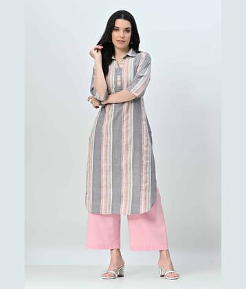 OTIRA Cotton Blend Striped Kurti With Palazzo Women's Stitched Salwar Suit - Multicolor ( Pack of 1 )