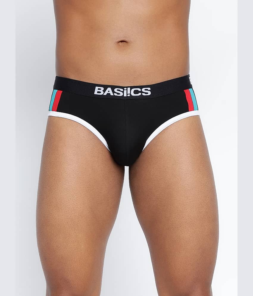 BASIICS By La Intimo Pack of 1 Spandex Briefs For Men's ( Black )