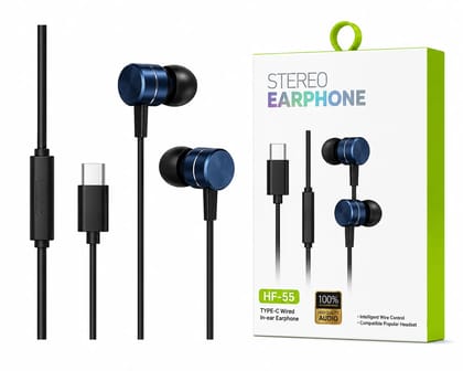 USB Type-C Wired Earphones | Hi-Res Stereo Sound | Deep Bass In-Ear Headphones for Android Smartphones, Tablets & Laptops (Multi Colour)