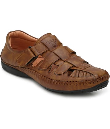 Fashion Victim Tan Faux Leather Sandals