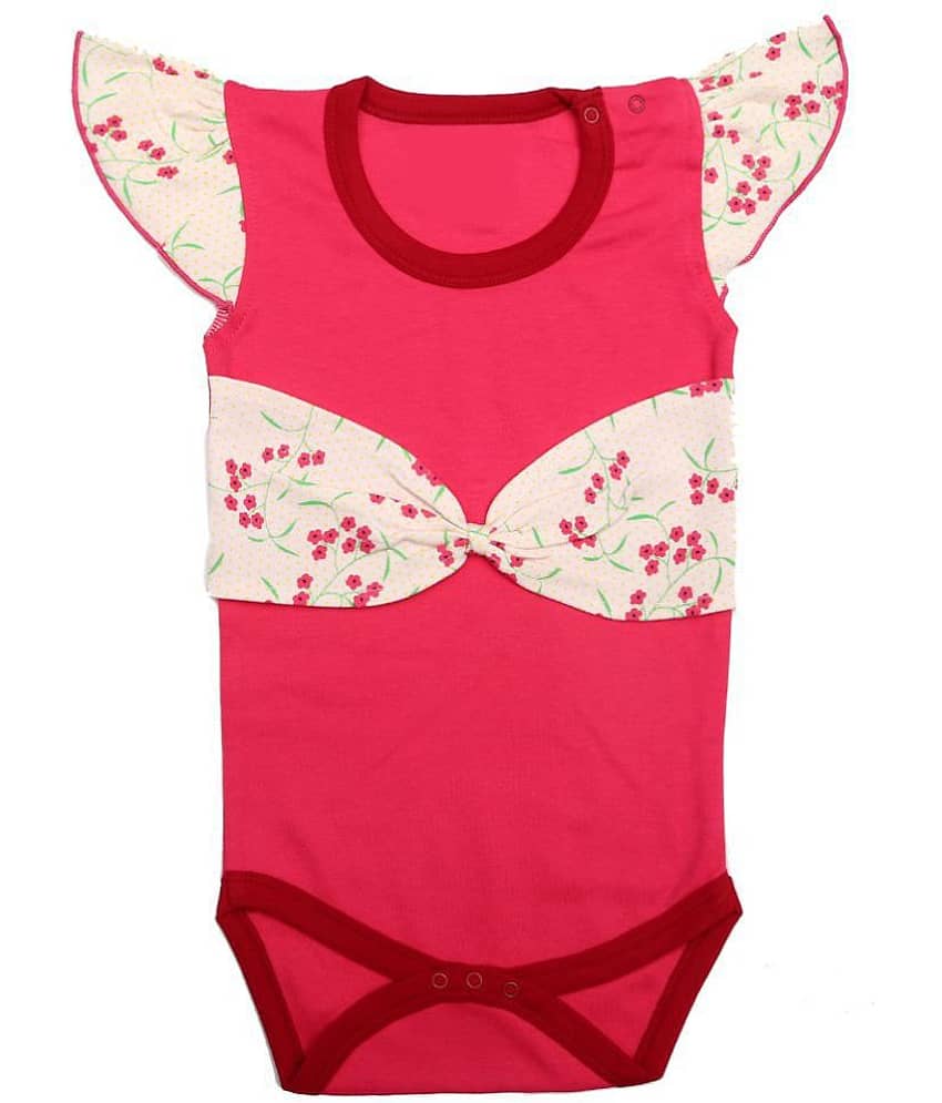 KABOOS Baby Girls Cotton Bodysuit ( Dark Red )