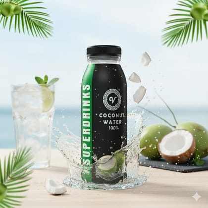 SUPERDRINKS Coconut Water 200ml | From fresh Tender Coconut | No Added Sugar, Not from Concentrate | Hydrating Coconut Water | (Pack of 4)