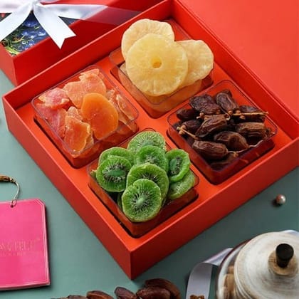 Exotic Dry Fruits Orange Gift Box