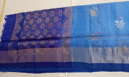 PKS-011 Blue-royal blue soft silk saree