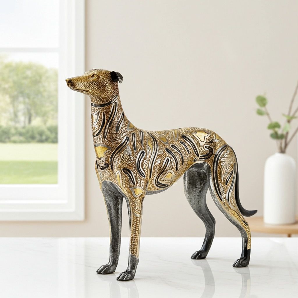 Brass Showpiece Dog Statue (ANMAS047 B)