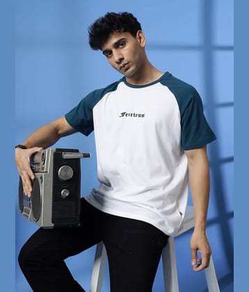 Rigo Men Cotton Blend Oversized Fit Colorblock T-Shirt ( White )