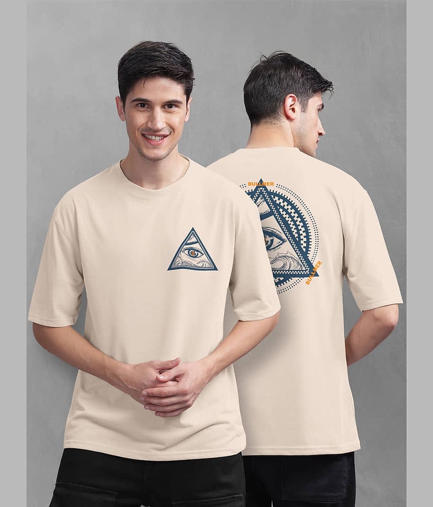 BULLMER Pack of 1 Cotton Blend Regular Fit Men's T-Shirt ( Beige )