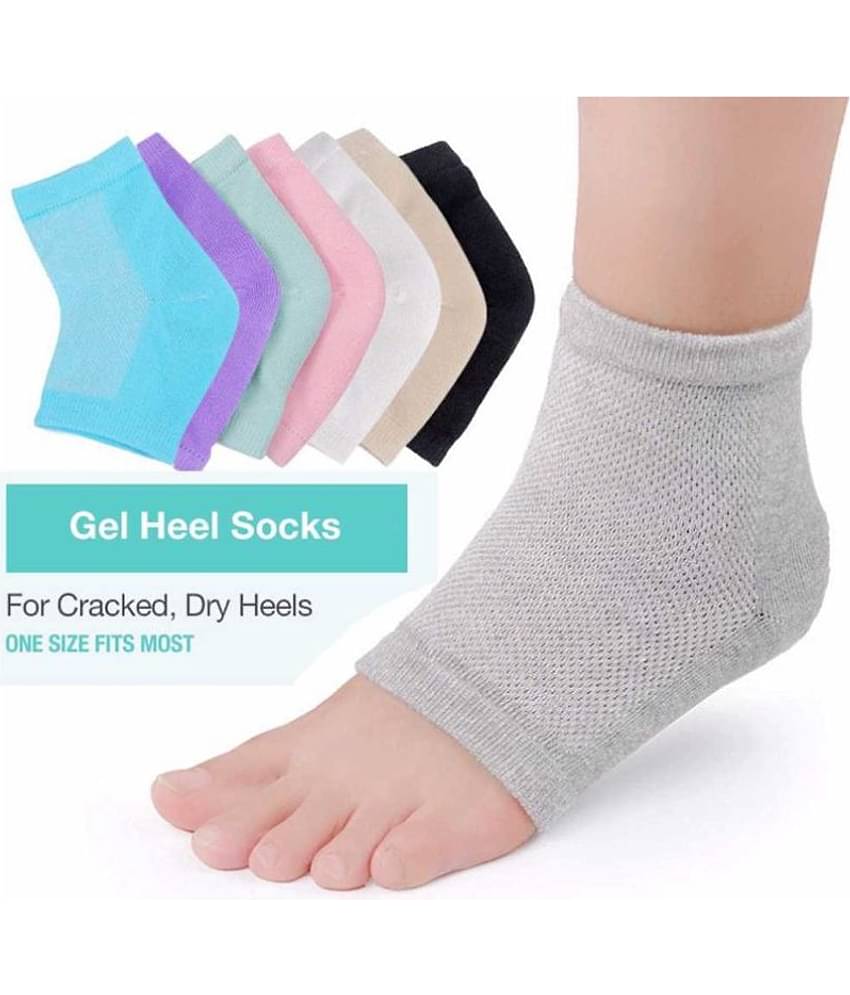 Globle Ex Vented Moisturizing Gel Heel Sock,Toeless Spa Sock For Foot Care - Multicolour