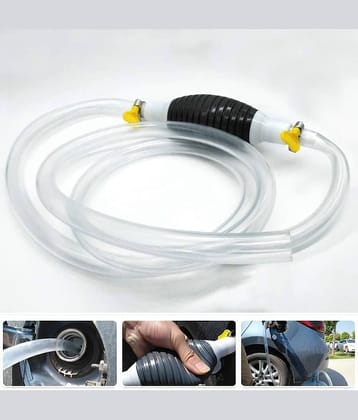 Fuel Transfer Pump Kit, High Flow Siphon Hand Oil Pump Portable Manual Car Fuel Transfer Pump for Petrol Diesel Oil Liquid Water Fish Tank Pump Portable High Flow Fuel Transfer Pump Kit with 2M Hose
