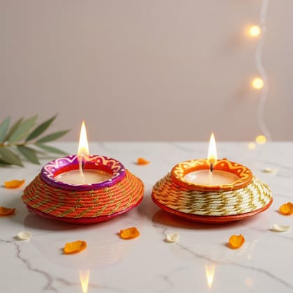 Handcrafted Terracotta Matki Diyas | Pack of 2